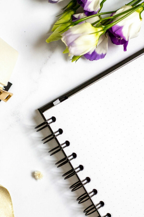 Ring binder bullet journal dotted pages from premium faux leather A5 (pink) - Image 3