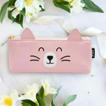 Pencil Case - happy cat (pink)