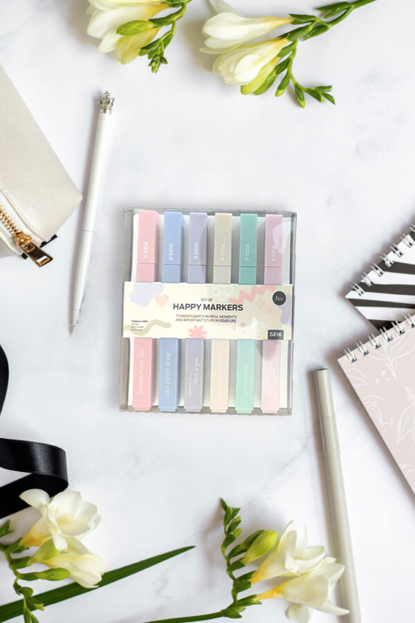 Happy markers - Highlight your adventures with pastel colors (6pcs)