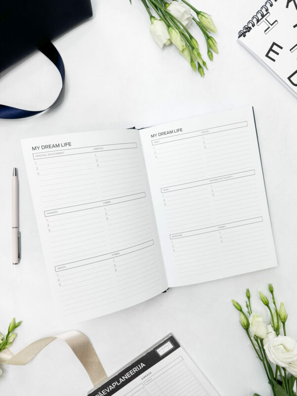 Ring binder productivity planner from premium faux leather A5 (white) - Image 13