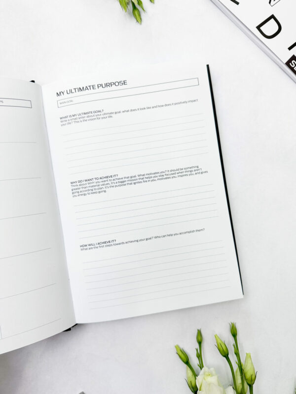 Ring binder productivity planner from premium faux leather A5 (white) - Image 8