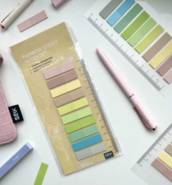 Rainbow sticky notes with ruler - Image 4