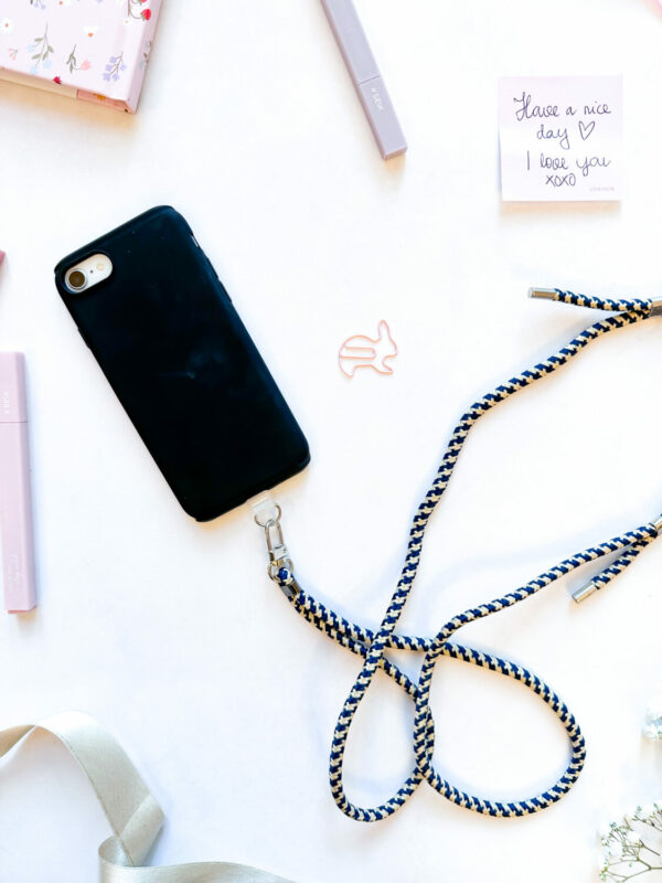 universal phone strap - seaside (navy blue-white)