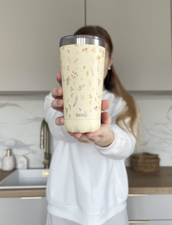 Thermos /coffee cup - flowers 350ml - Image 3
