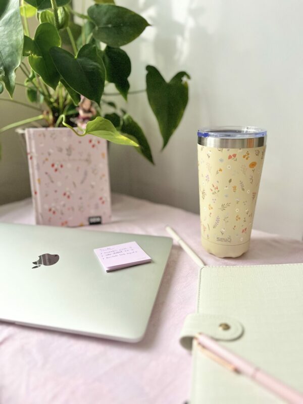 Thermos /coffee cup - flowers 350ml - Image 3