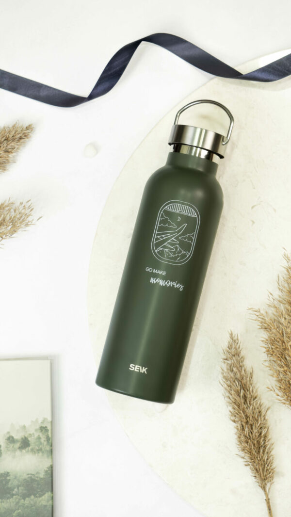 Water Bottle/Thermos - Go make some memories (green) 750ml - Image 2