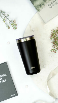 Thermos /coffee cup - oh so black! 350ml