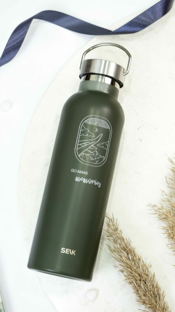 Water Bottle/Thermos - Go make some memories (green) 750ml - Image 4