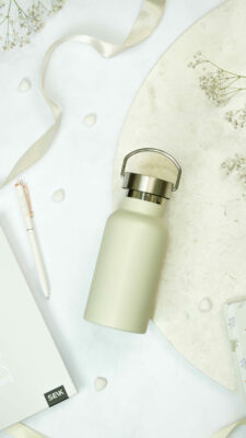 Water Bottle/Thermos - beige 350ml