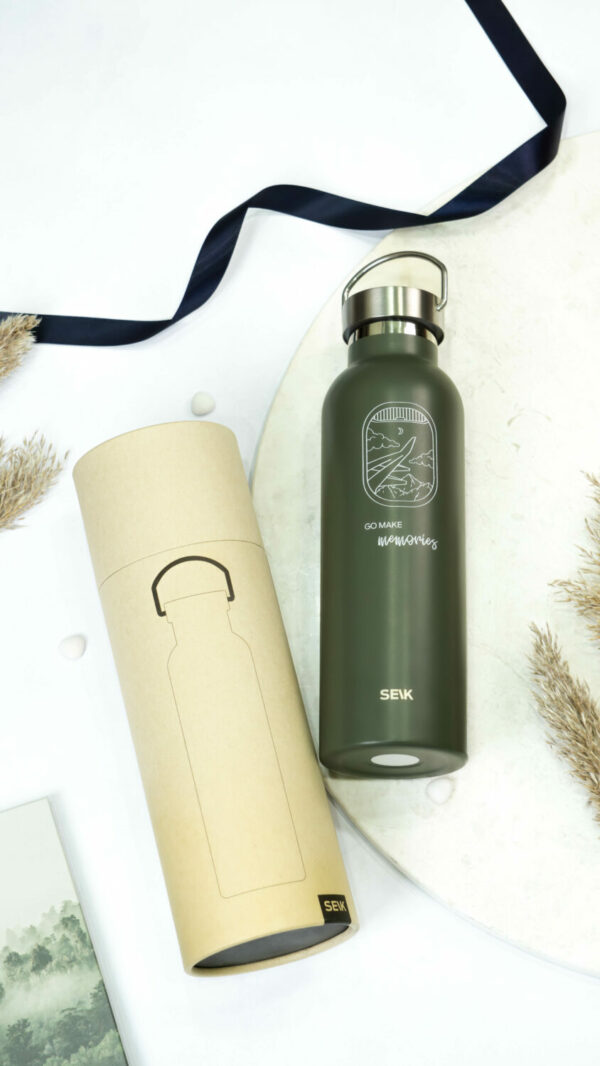 Water Bottle/Thermos - Go make some memories (green) 750ml - Image 3