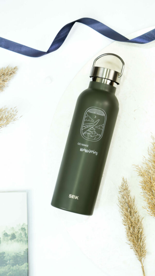 Water Bottle/Thermos - Go make some memories (green) 750ml