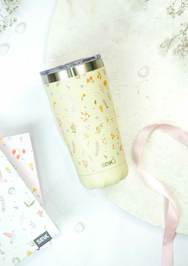 Thermos /coffee cup - flowers 350ml