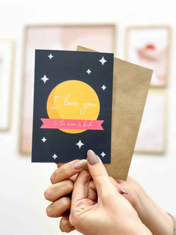 Greeting card foldable - I love you to the moon - Image 3
