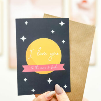 Greeting card foldable - I love you to the moon