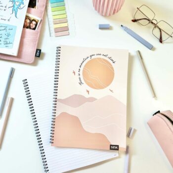 A4 Notebook with spiral binding  - sun