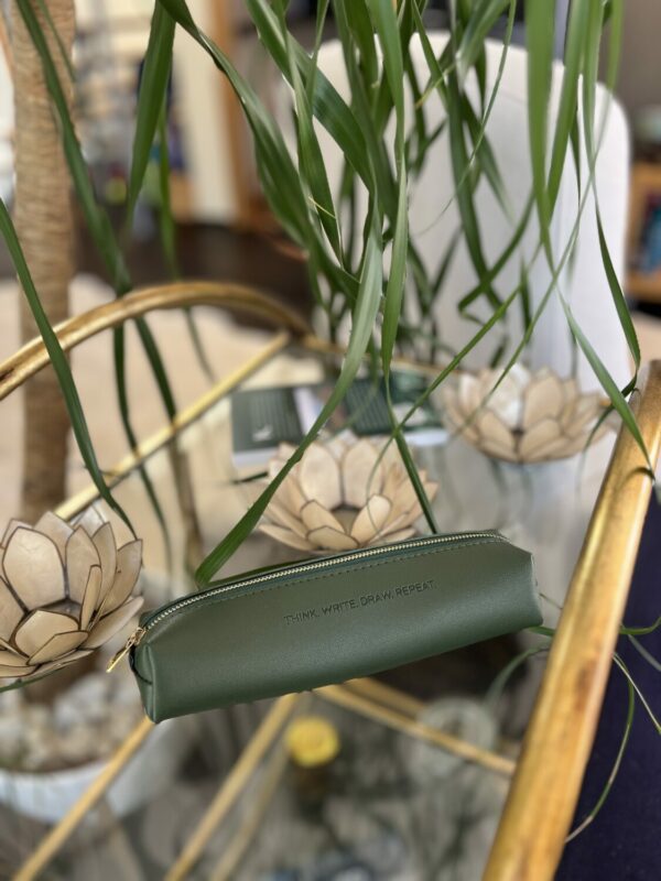 Pencil case - think. write. draw. repeat. (forest green color) - Image 3