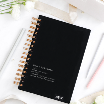 Bullet Journal / Dotted Notebook hard cover spiral binding - reminders