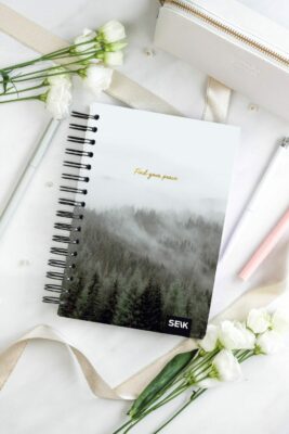 Bullet Journal / Dotted Notebook hard cover spiral binding - forest