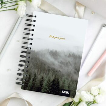 Bullet Journal / Dotted Notebook hard cover spiral binding - forest
