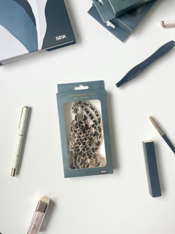Universal Phone Strap - noir & gold glam
