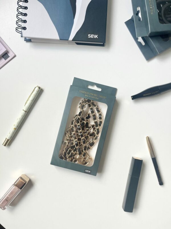 Universal Phone Strap - noir & gold glam - Image 4