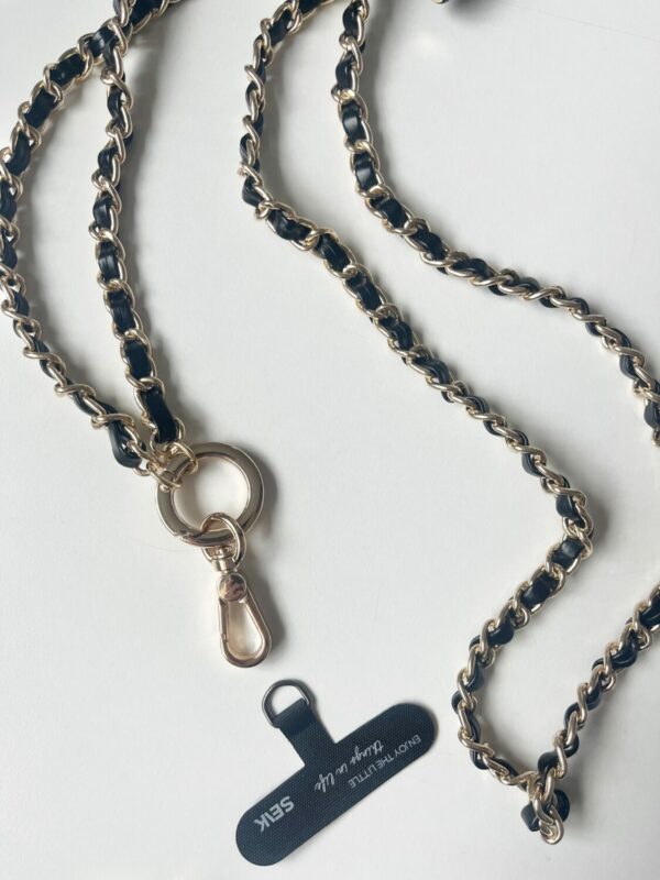 Universal Phone Strap - noir & gold glam - Image 2