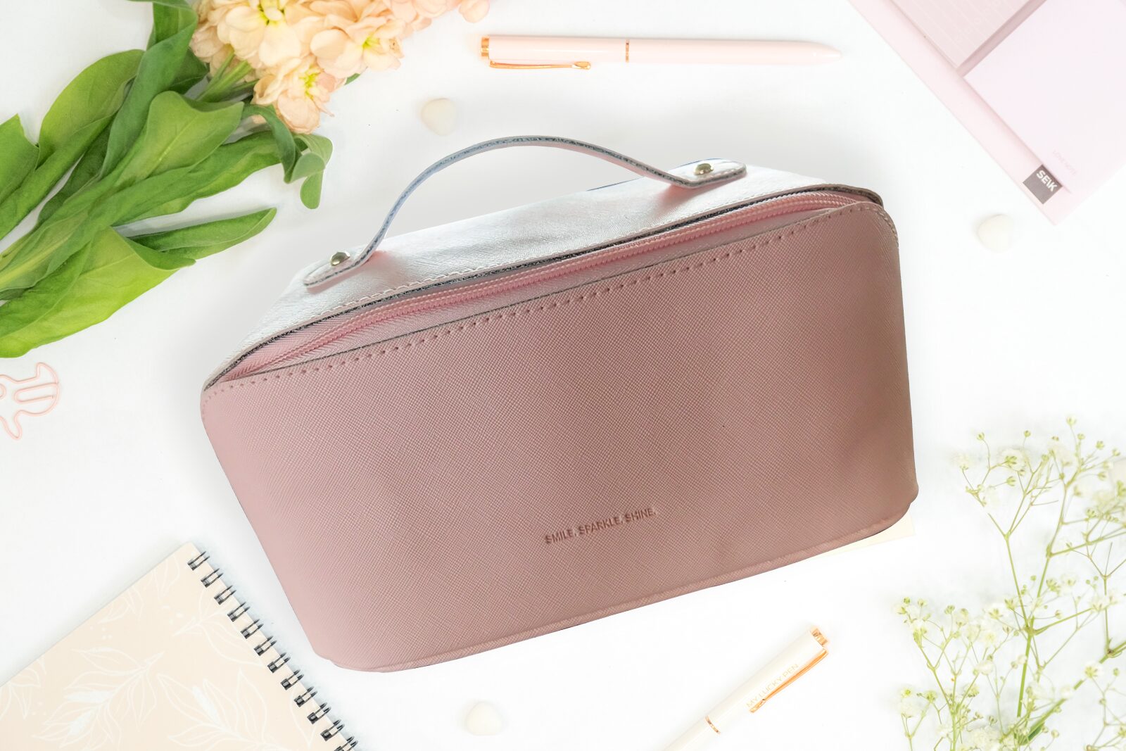 Makeup bag - smile. sparkle. shine.