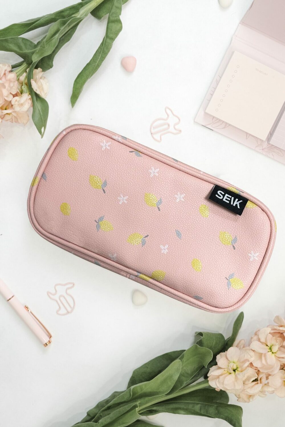 Pencil case with pockets - Lemons