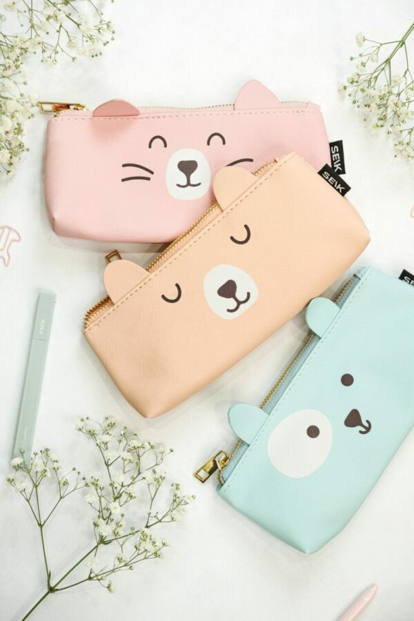 Pencil Case - happy puppy (blue) - Image 6