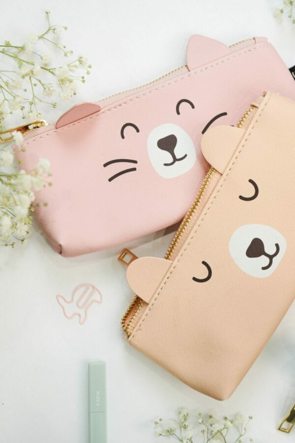 Pencil Case - happy cat (pink) - Image 6