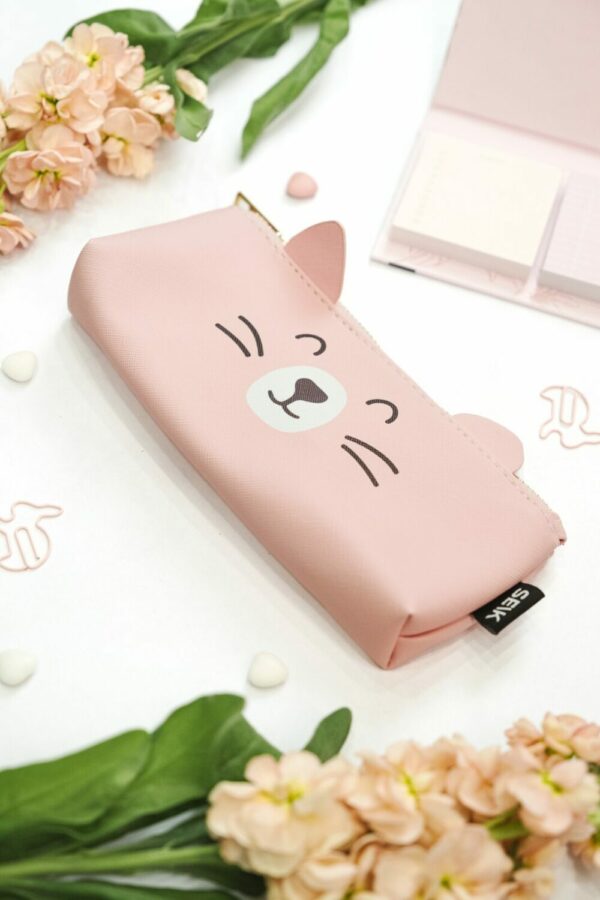 Pencil Case - happy cat (pink) - Image 3