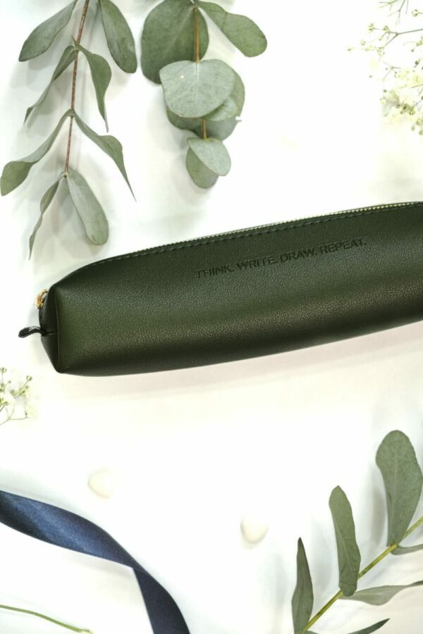 Pencil case - think. write. draw. repeat. (forest green color) - Image 10