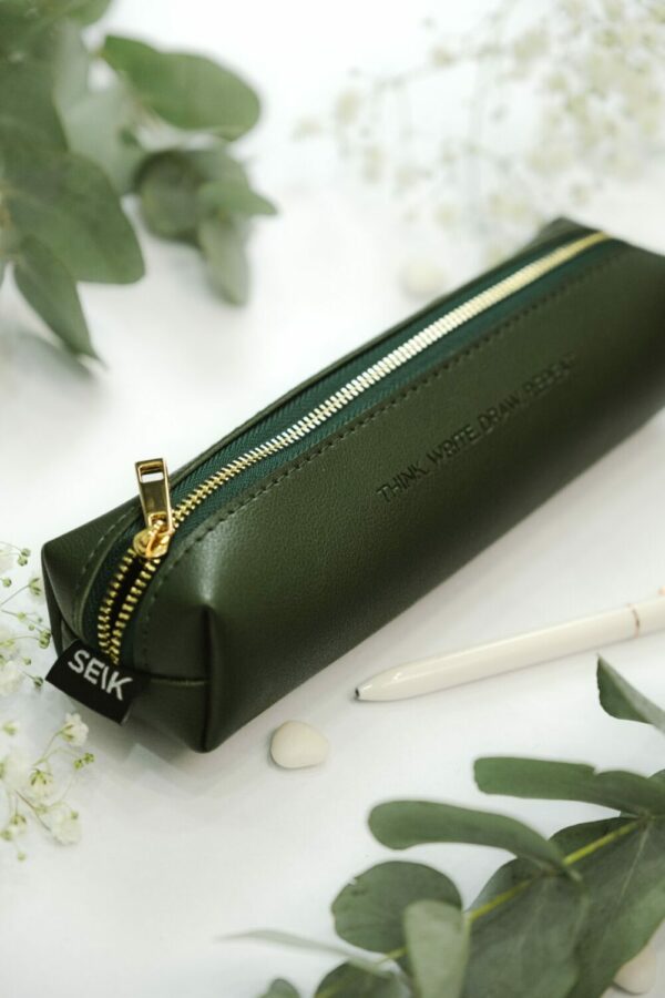 Pencil case - think. write. draw. repeat. (forest green color) - Image 6
