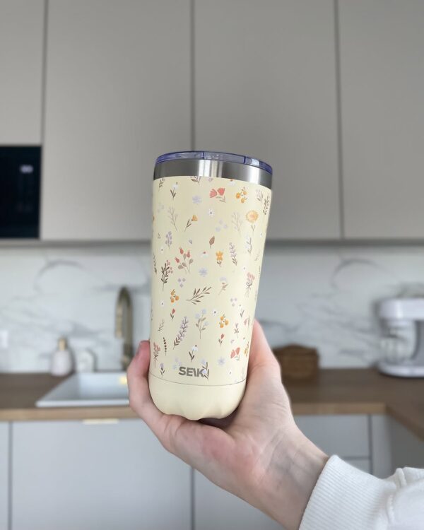 Thermos /coffee cup - flowers 350ml - Image 4