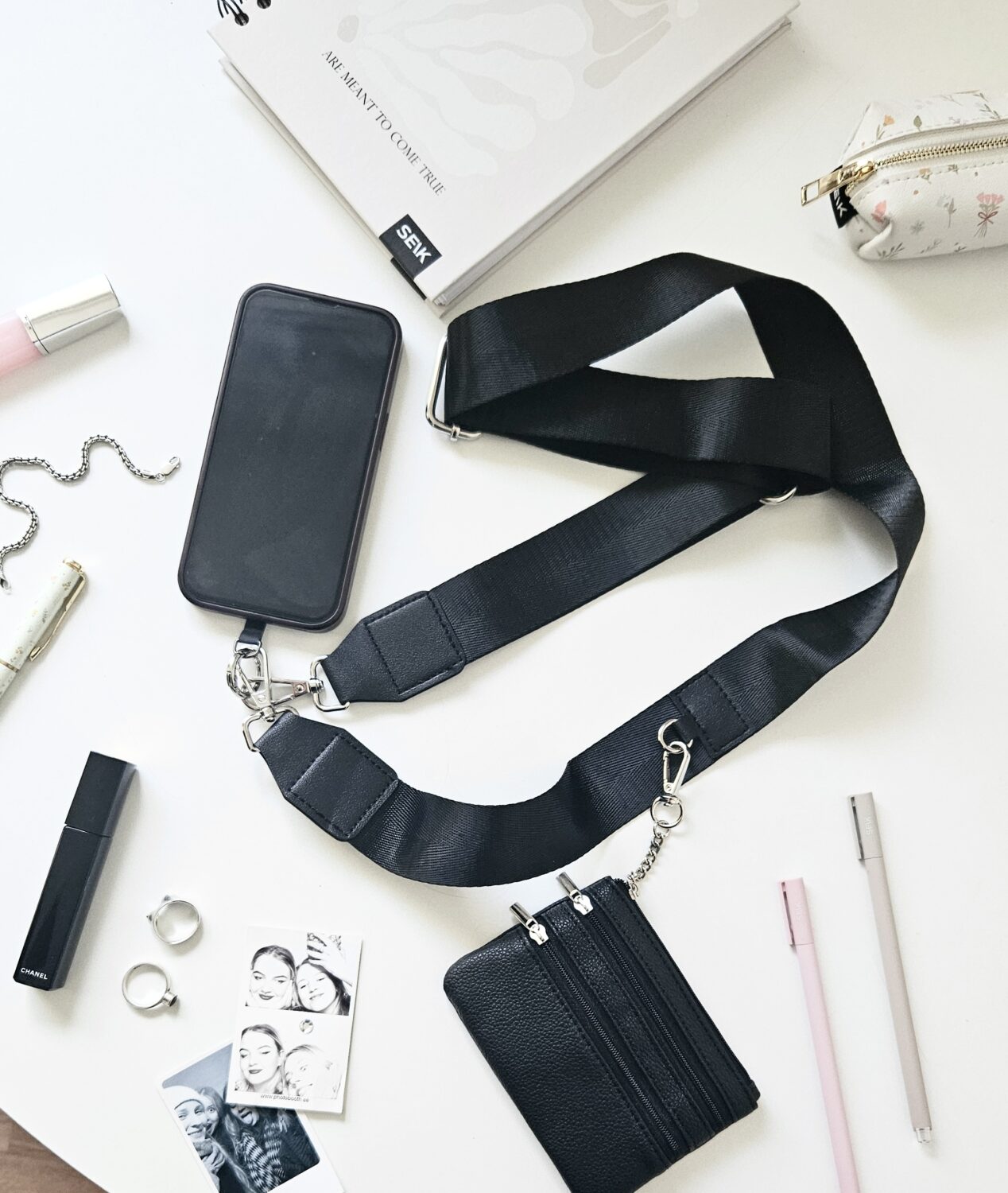 Universal Phone Strap with wallet- midnight black