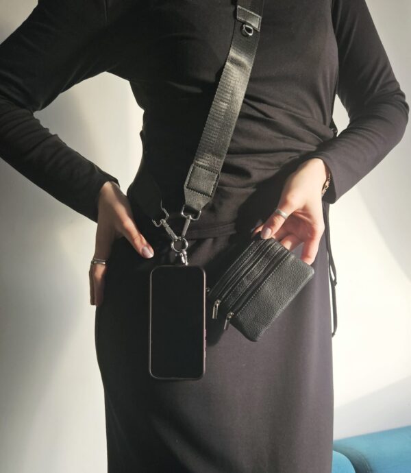 Universal Phone Strap with wallet- midnight black - Image 3