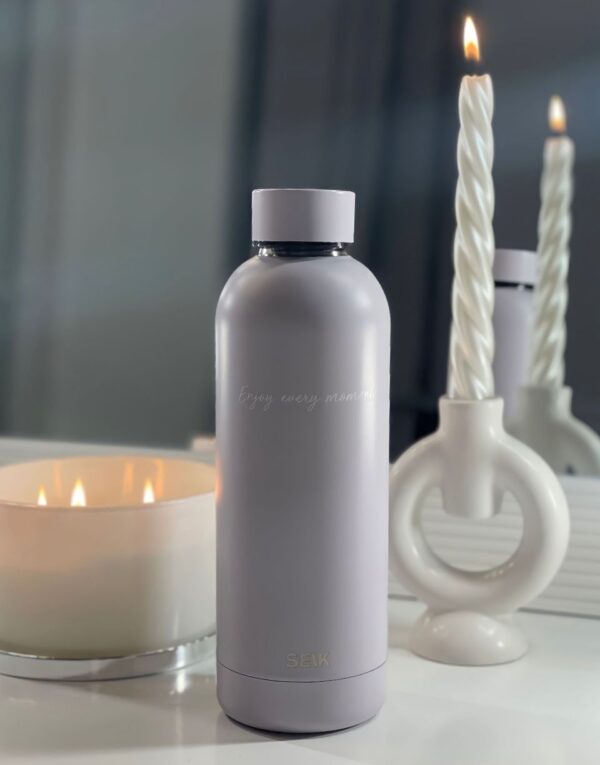 Water Bottle/Thermos - Enjoy every moment (lilac) 500ml - Image 5