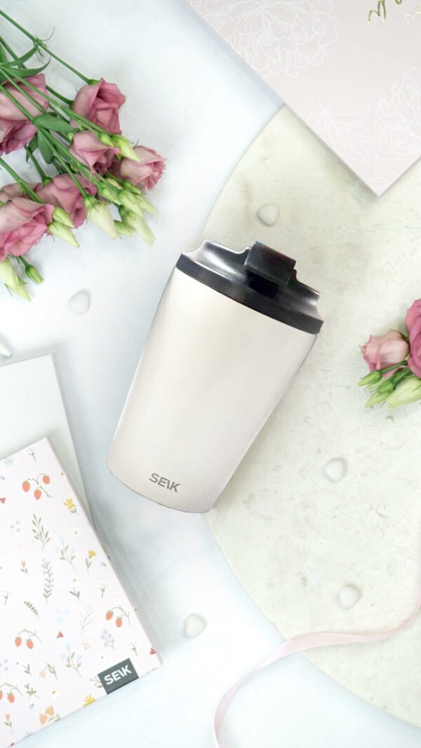 Coffee thermos mug - beige (350ml)
