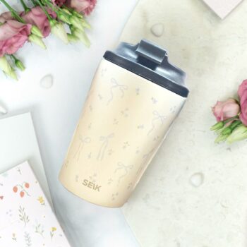 Coffee thermos mug - bows (350ml)