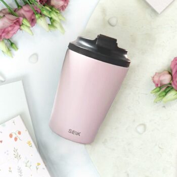 Coffee thermos mug - pink (350ml)