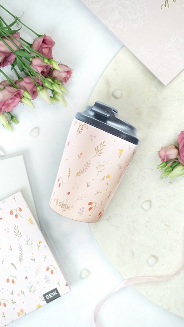 Coffee thermos mug - strawberries (350ml)