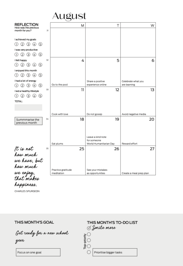 Happy Calendar school planner spiral binding 25/26 - make it happen - Image 5
