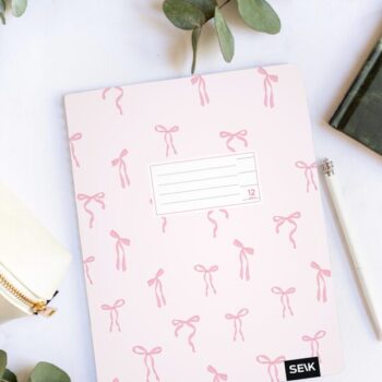 Lined notebook (12sh) - pink bows