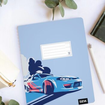 Lined notebook (12sh) - fast car