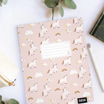 Lined notebook (12sh) - unicorns