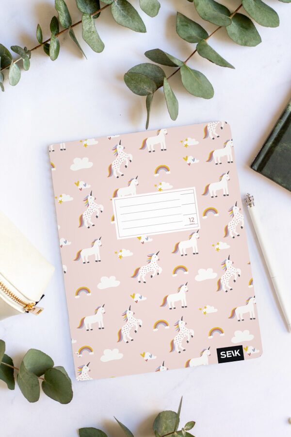 Lined notebook (12sh) - unicorns