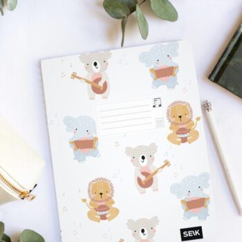 Music notebook (12sh) - happy animals