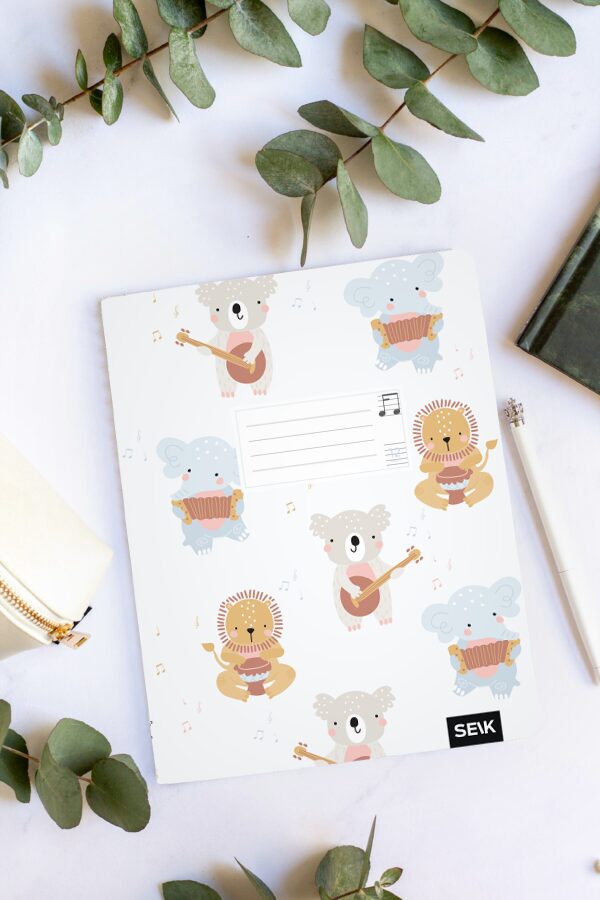 Music notebook (12sh) - happy animals