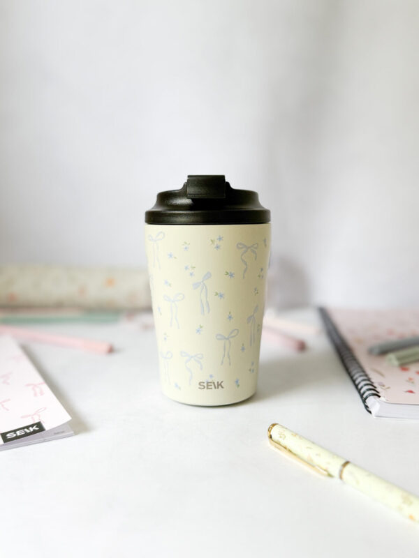 Coffee thermos mug - bows (350ml)