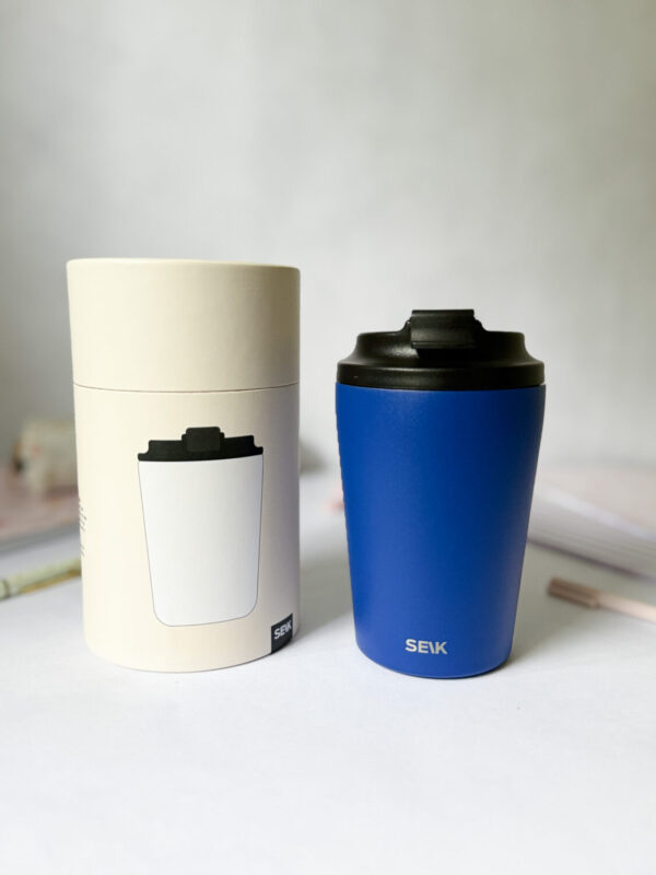Coffee thermos mug - blue (350ml) - Image 4
